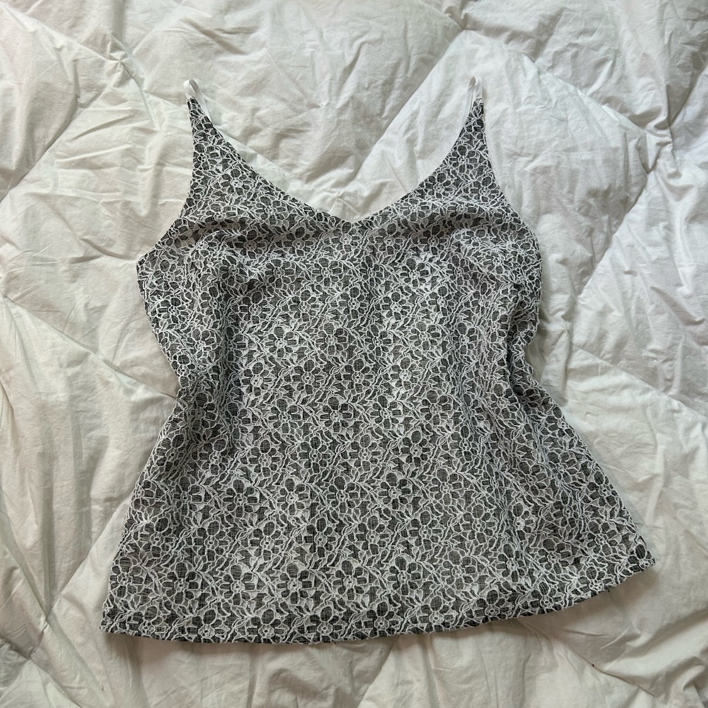 Banana Republic Black and White Fitted Camisole